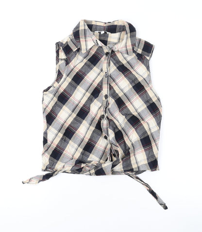 Womens UK Size 8 New Look Beige Basic Button-Up