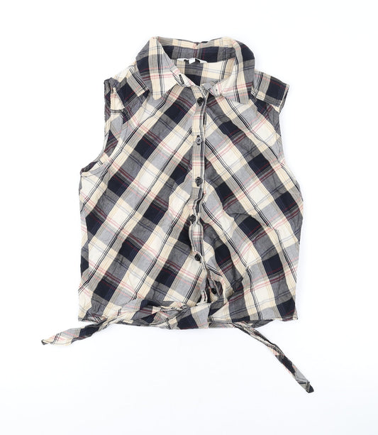 Womens UK Size 8 New Look Beige Basic Button-Up
