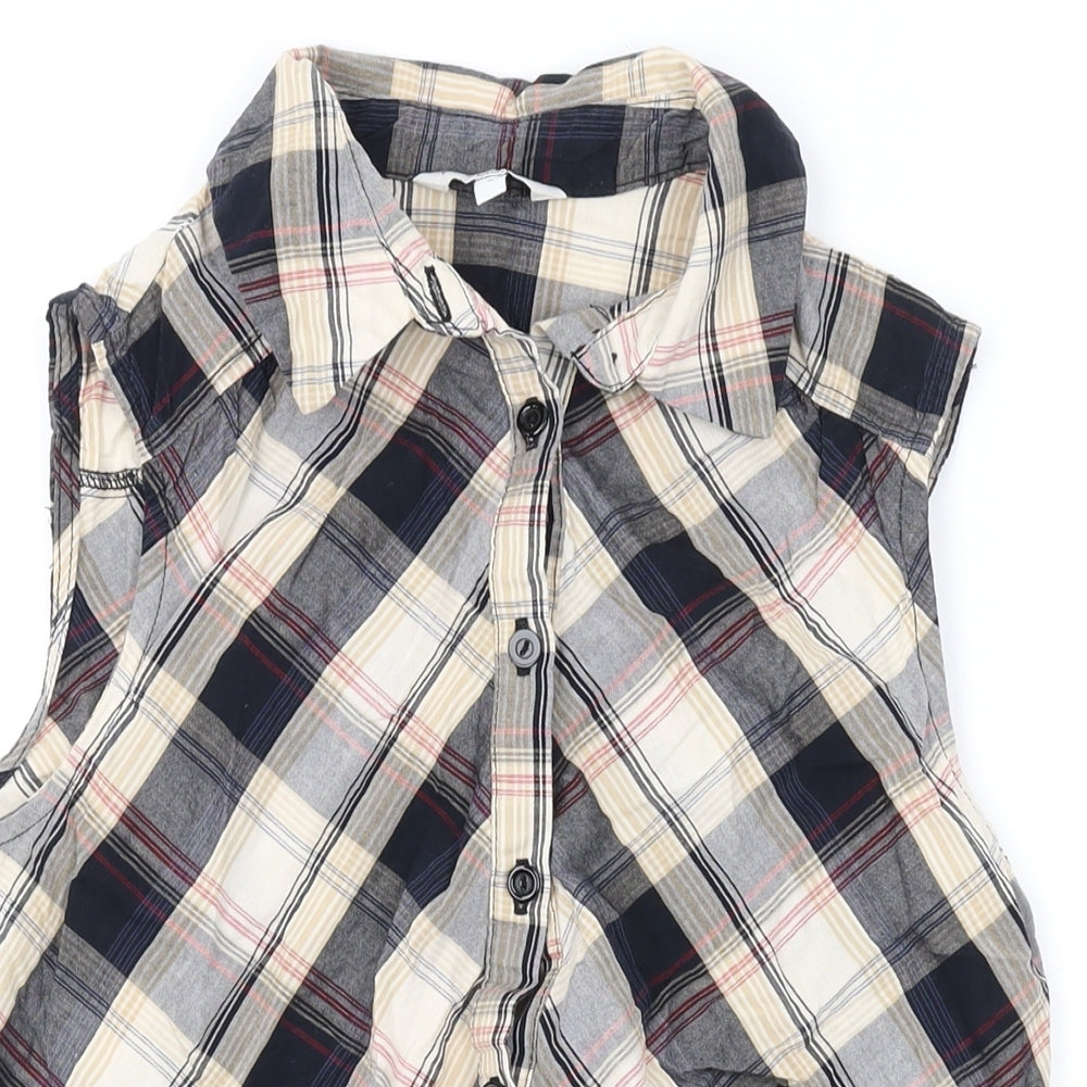 Womens UK Size 8 New Look Beige Basic Button-Up