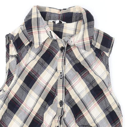 Womens UK Size 8 New Look Beige Basic Button-Up