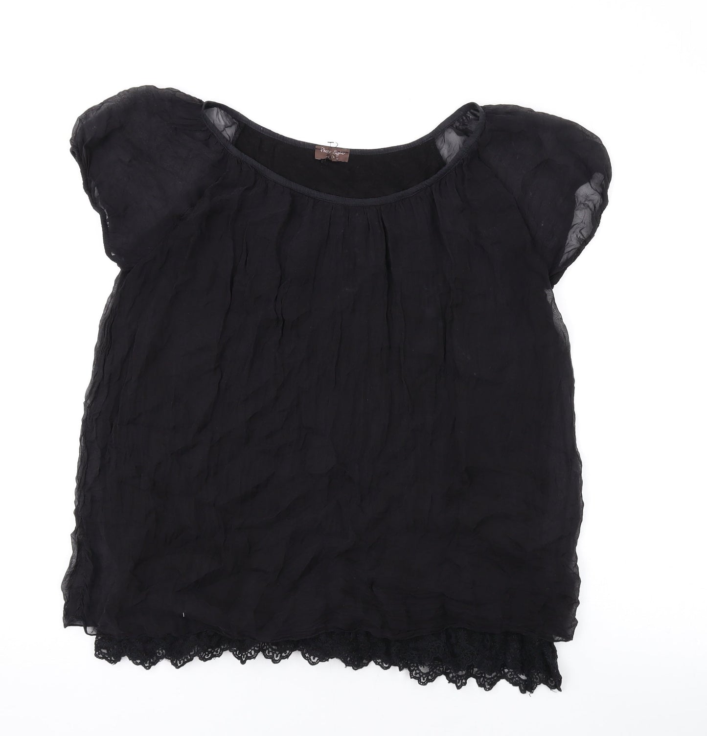 Womens UK Size M Phase Eight Black Basic T-Shirt