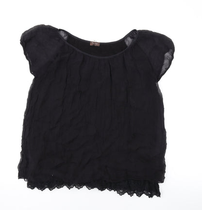 Womens UK Size M Phase Eight Black Basic T-Shirt