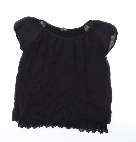 Womens UK Size M Phase Eight Black Basic T-Shirt
