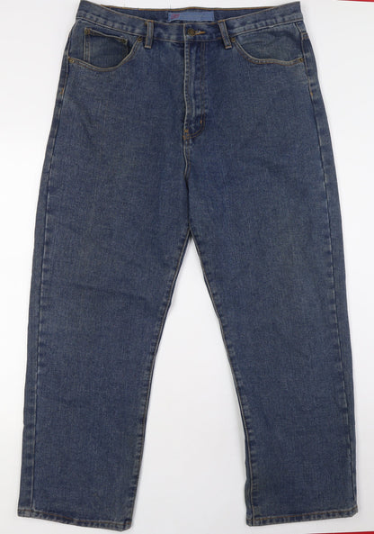 Mens UK Size 36 in RV Regular Fit Straight Blue Jeans
