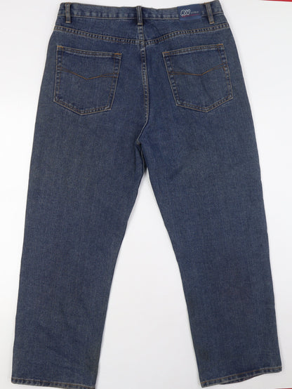 Mens UK Size 36 in RV Regular Fit Straight Blue Jeans