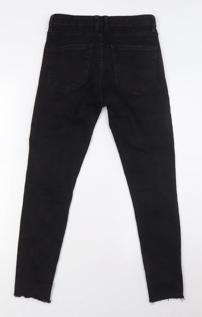 Womens UK Size 8 MNG Regular Fit Skinny Black Jeans