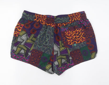ASOS Womens Multicoloured Polyester Bermuda Shorts Size L Regular Tie - Swim Shorts