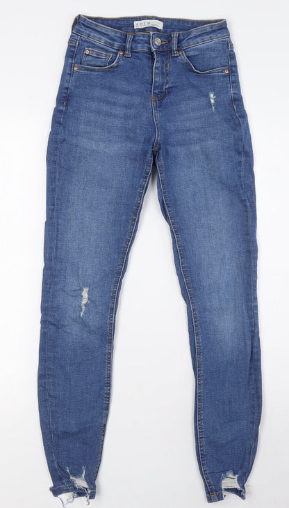 Denim Co Womens Blue Cotton Skinny Jeans Size 6 L29 in Regular Zip