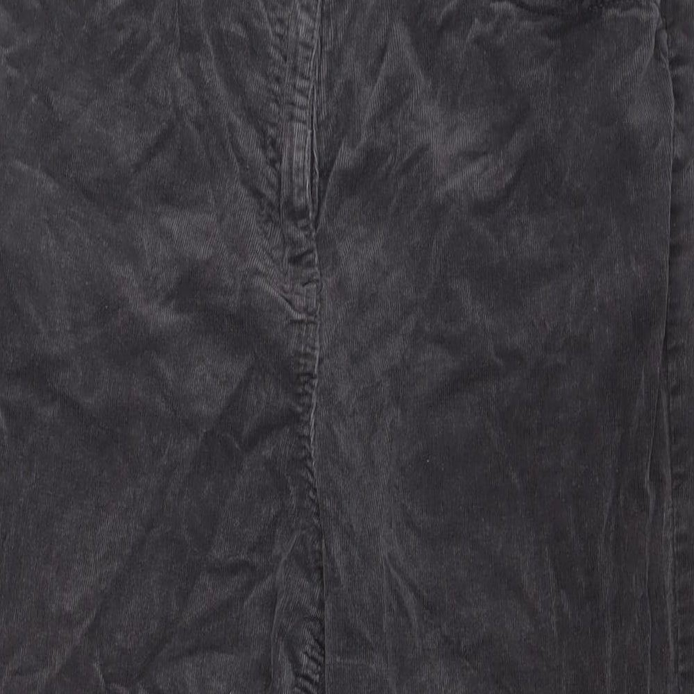 BEING CASUAL Womens Grey Cotton Trousers Size 14 L28 in Regular Tie