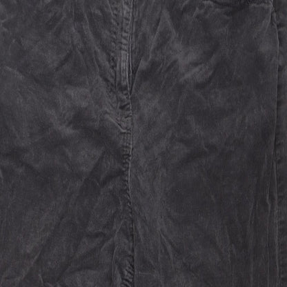 BEING CASUAL Womens Grey Cotton Trousers Size 14 L28 in Regular Tie