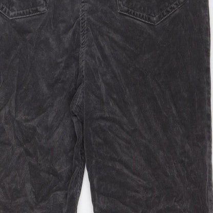 BEING CASUAL Womens Grey Cotton Trousers Size 14 L28 in Regular Tie