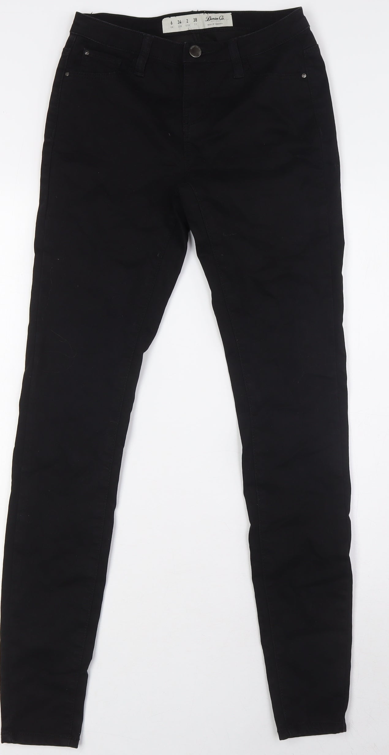 Denim Co Womens Black Cotton Skinny Jeans Size 6 L31 in Regular Zip