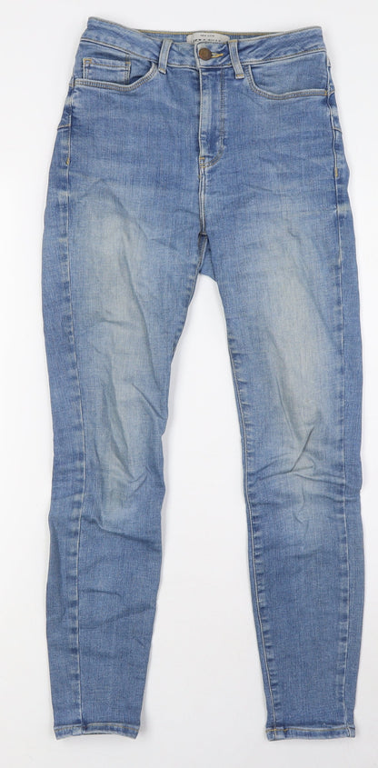 New Look Womens Blue Cotton Skinny Jeans Size 6 L27 in Regular Zip
