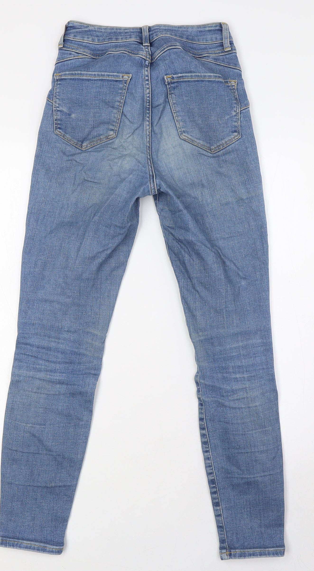 New Look Womens Blue Cotton Skinny Jeans Size 6 L27 in Regular Zip