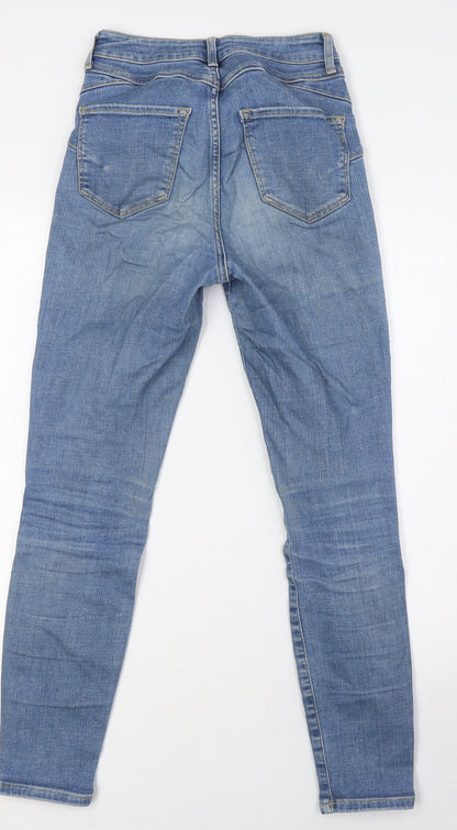 New Look Womens Blue Cotton Skinny Jeans Size 6 L27 in Regular Zip