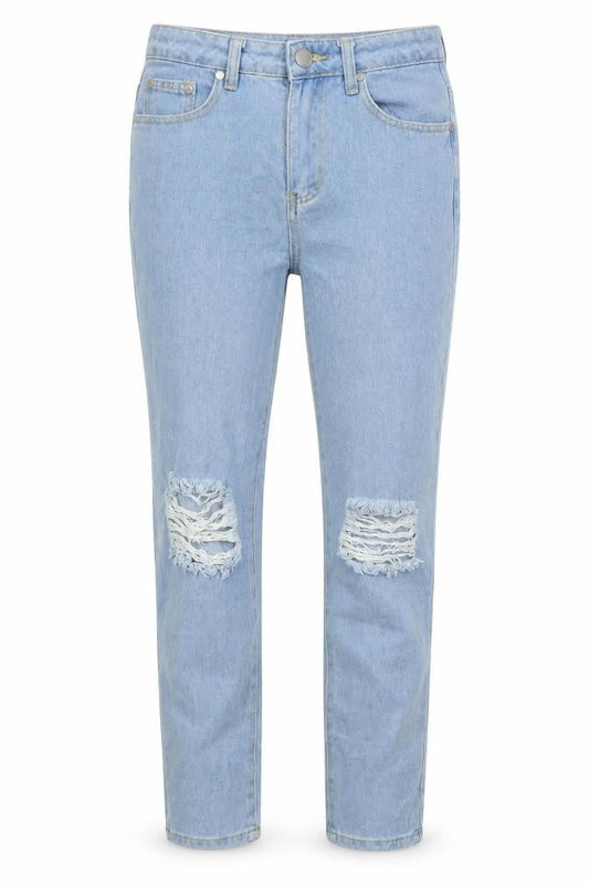 Womens UK Size 8 Boohoo Regular Fit Straight Blue Jeans