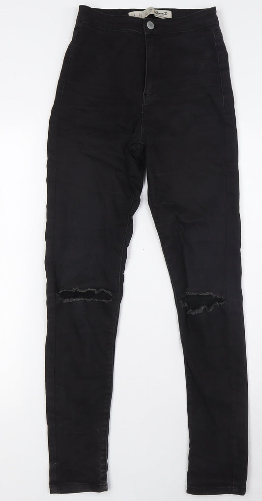 Denim Co Womens Black Cotton Skinny Jeans Size 6 L29 in Regular Zip