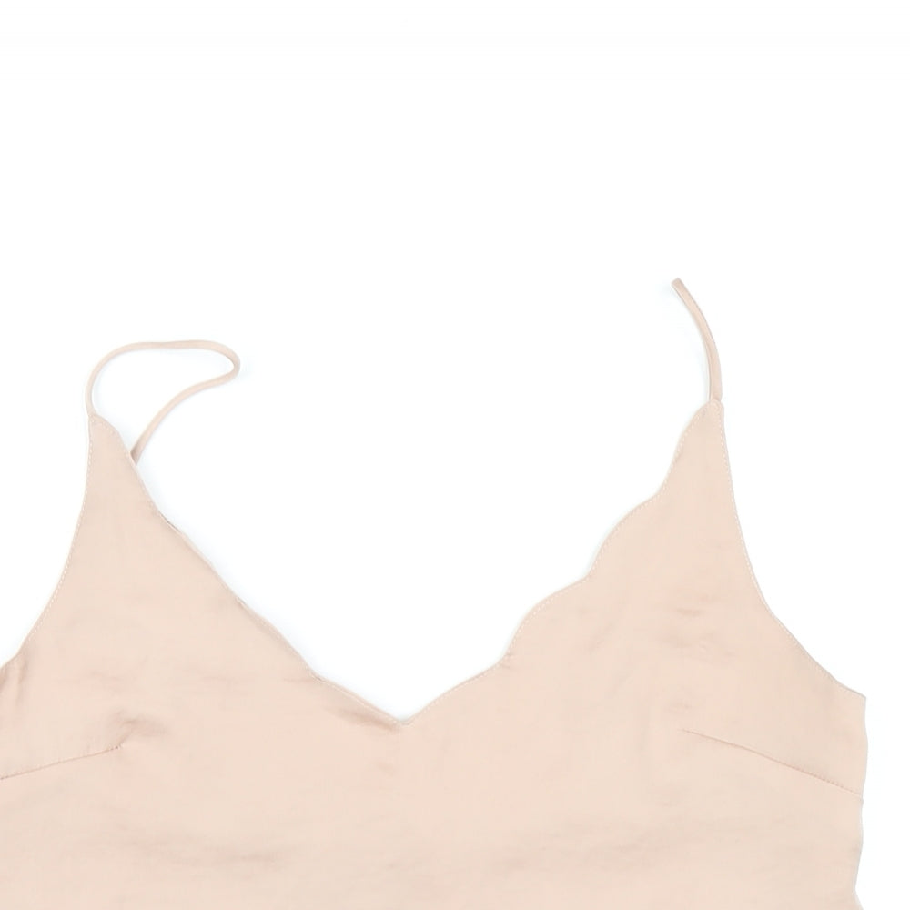 Womens UK Size 10 Topshop Beige Camisole T-Shirt