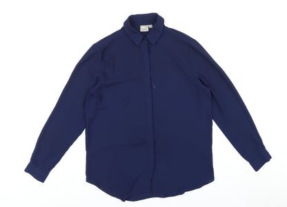 Womens UK Size 10 ASOS Blue Basic Button-Up