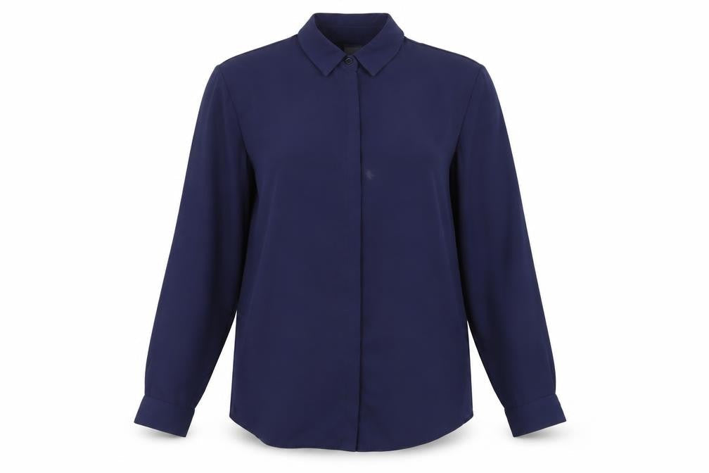 Womens UK Size 10 ASOS Blue Basic Button-Up