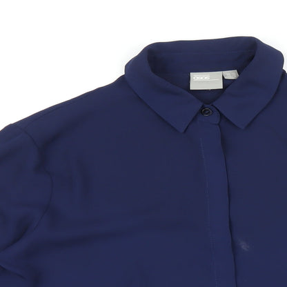 Womens UK Size 10 ASOS Blue Basic Button-Up