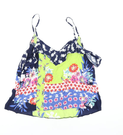 NEXT Womens Multicoloured Geometric Viscose Camisole T-Shirt Size 14 V-Neck