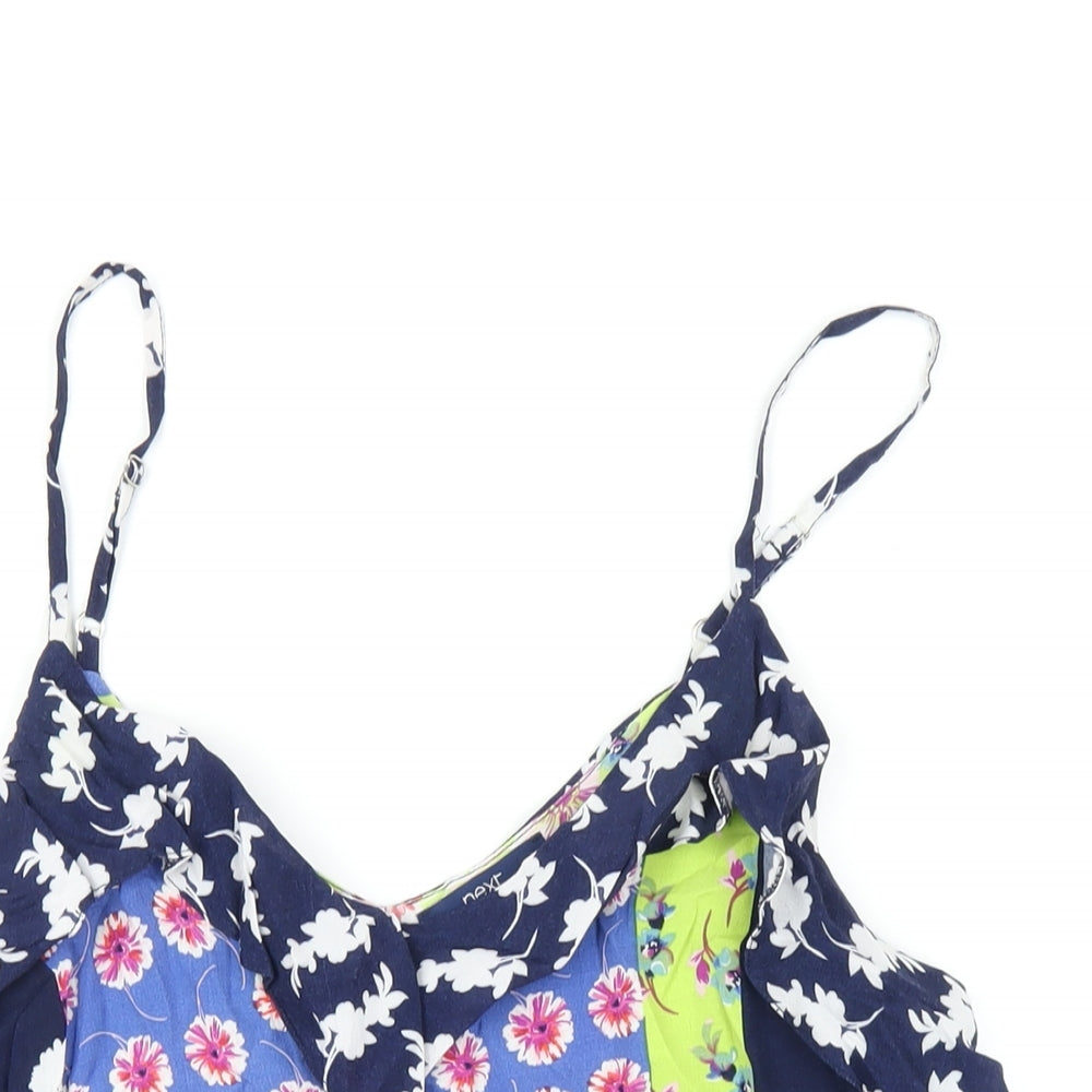 NEXT Womens Multicoloured Geometric Viscose Camisole T-Shirt Size 14 V-Neck