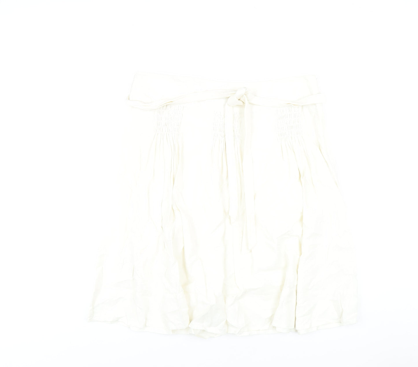 Autograph Womens White Linen A-Line Skirt Size 16 Zip