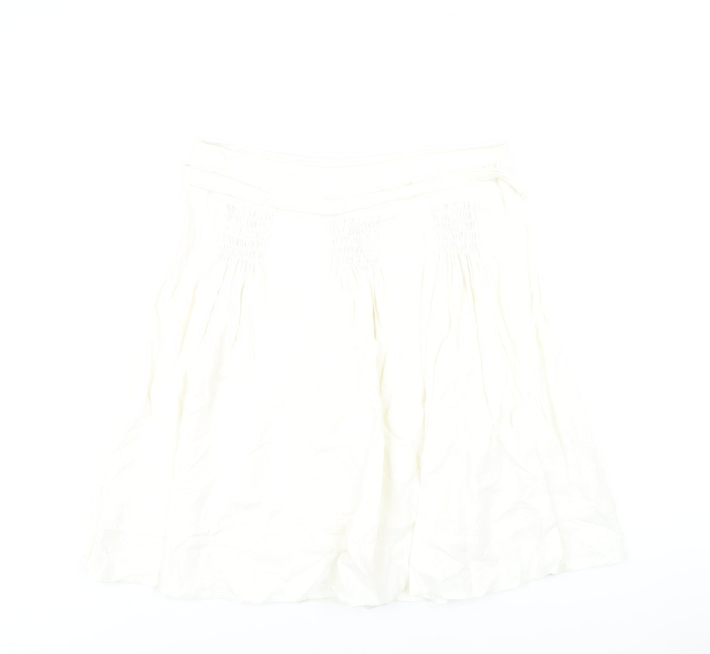 Autograph Womens White Linen A-Line Skirt Size 16 Zip