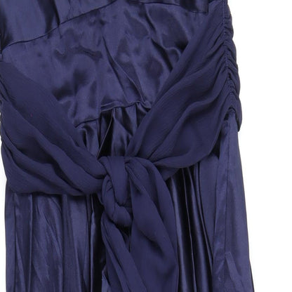 New Look Womens Blue Polyester A-Line Size 10 V-Neck Zip