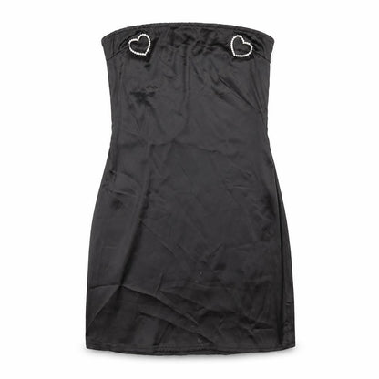 PRETTYLITTLETHING Womens Black Polyester Bodycon Size 10 Square Neck Zip