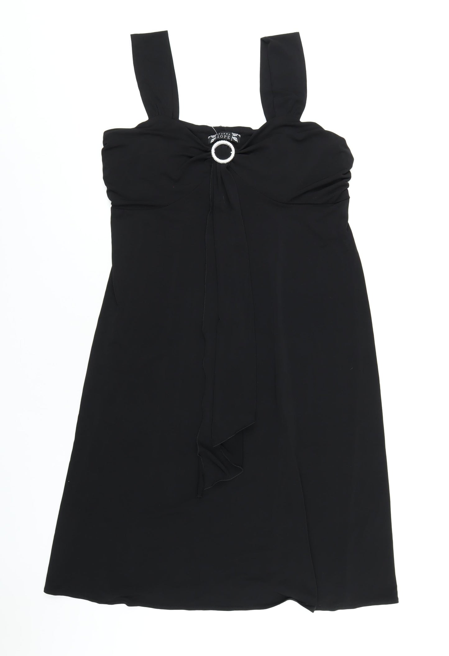 Joanna Hope Womens Black Polyester A-Line Size 14 Square Neck Pullover