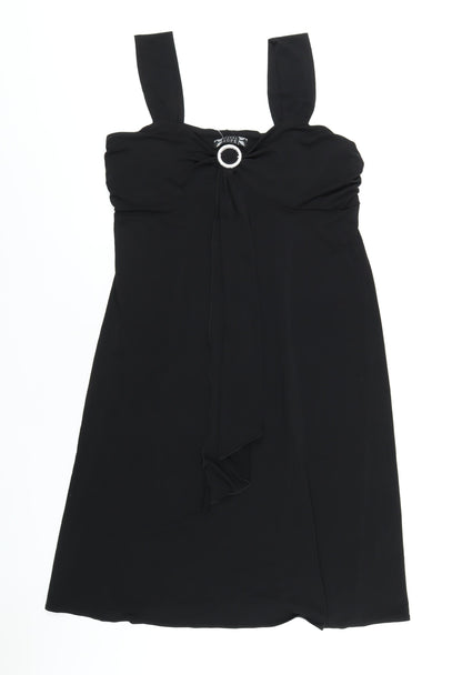 Joanna Hope Womens Black Polyester A-Line Size 14 Square Neck Pullover