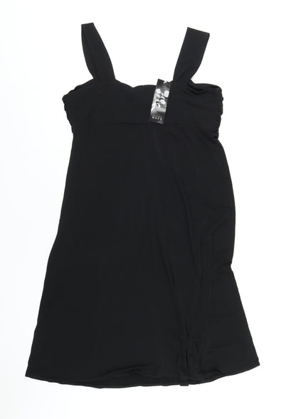 Joanna Hope Womens Black Polyester A-Line Size 14 Square Neck Pullover