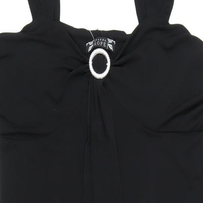 Joanna Hope Womens Black Polyester A-Line Size 14 Square Neck Pullover
