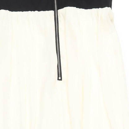 Lipsy Womens Ivory Cotton A-Line Size 12 Sweetheart Zip