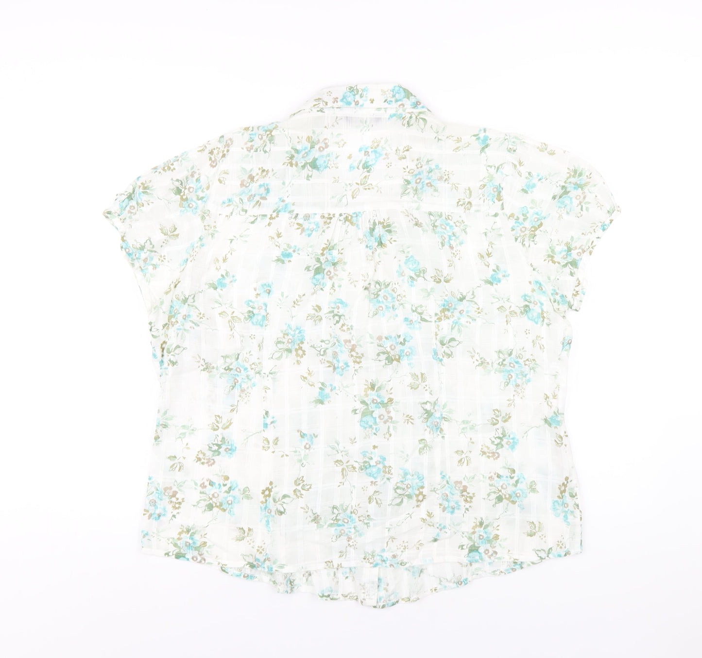 Classics Womens Multicoloured Floral Cotton Basic Button-Up Size 18 Collared