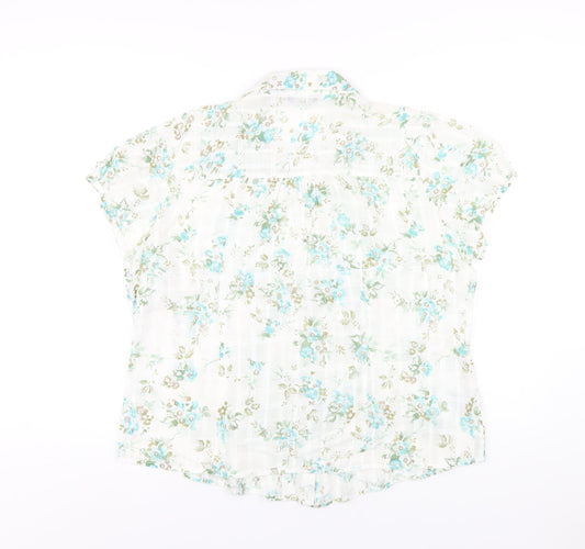 Classics Womens Multicoloured Floral Cotton Basic Button-Up Size 18 Collared