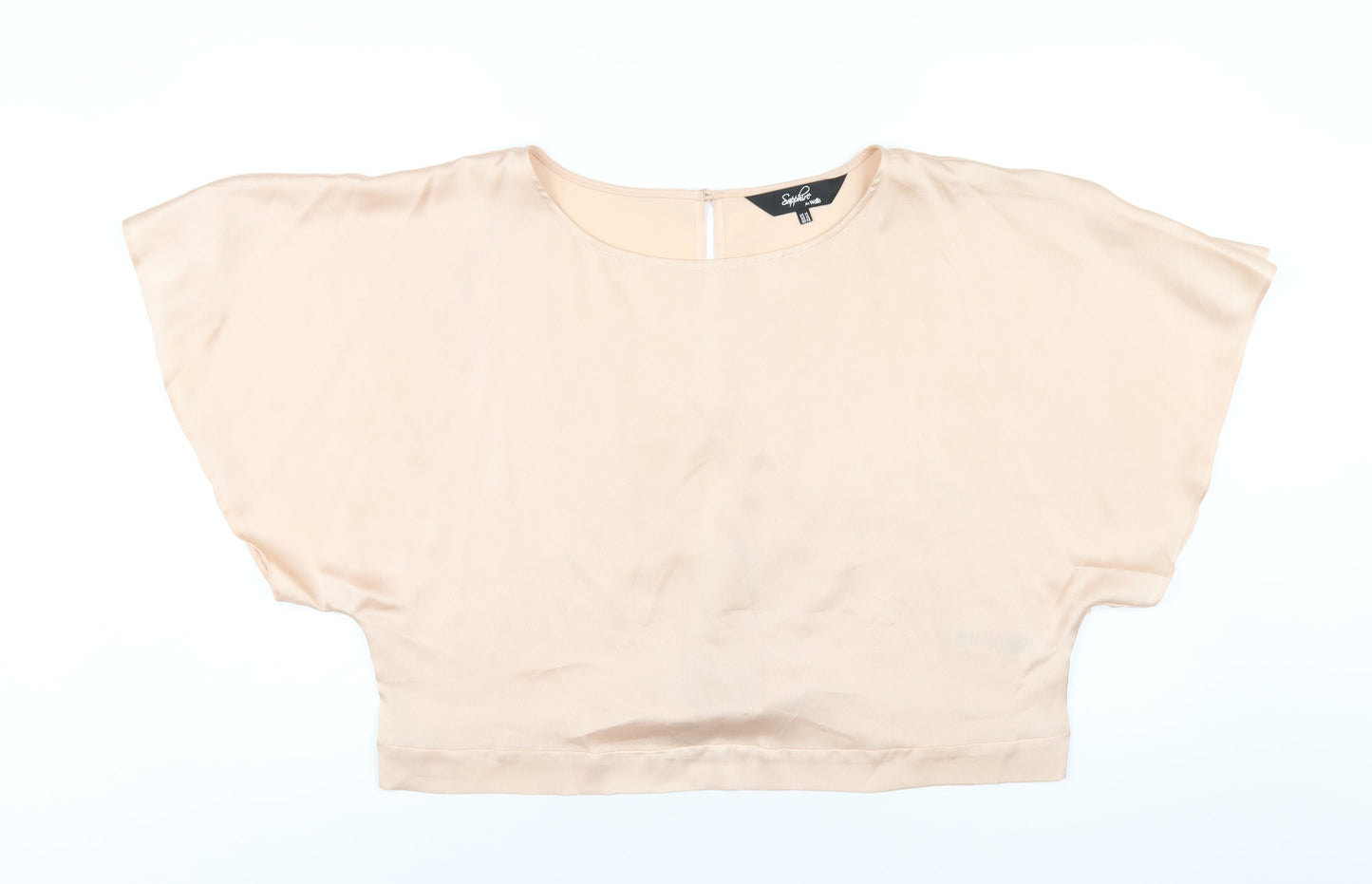 Womens UK Size 14 Wallis Beige Basic T-Shirt