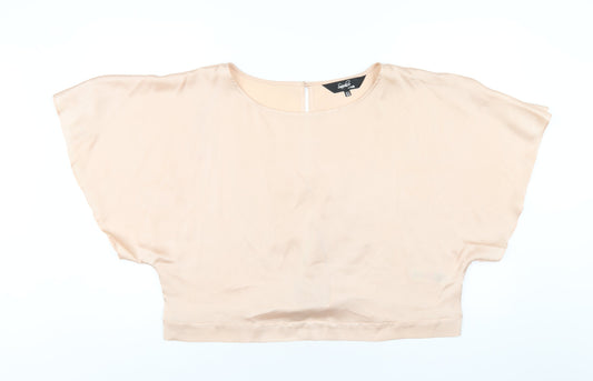 Womens UK Size 14 Wallis Beige Basic T-Shirt