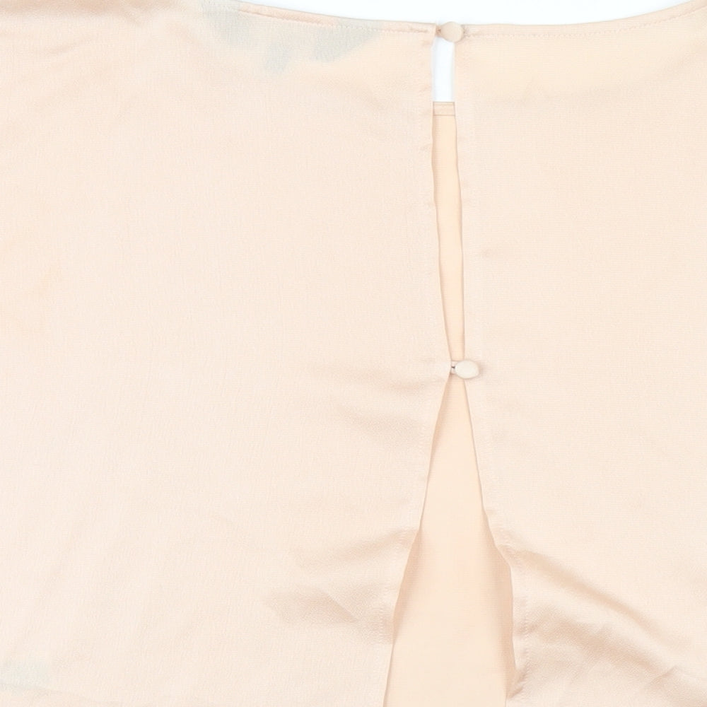 Womens UK Size 14 Wallis Beige Basic T-Shirt