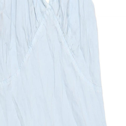 ASOS Womens Blue Lyocell A-Line Size 14 V-Neck Zip