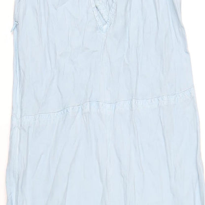 ASOS Womens Blue Lyocell A-Line Size 14 V-Neck Zip