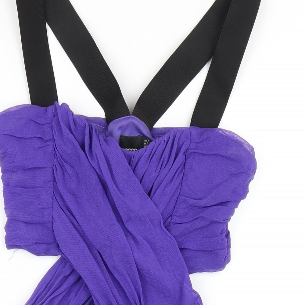 ASOS Womens Purple Nylon Bodycon Size 10 V-Neck Pullover
