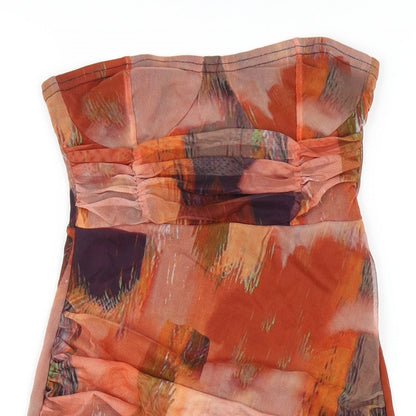 PRETTYLITTLETHING Womens Multicoloured Geometric Polyester Bodycon Size 8 Sweetheart Pullover