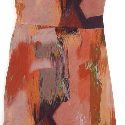 PRETTYLITTLETHING Womens Multicoloured Geometric Polyester Bodycon Size 8 Sweetheart Pullover