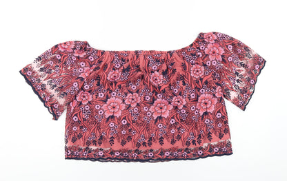 Womens UK Size 14 New Look Pink Basic T-Shirt