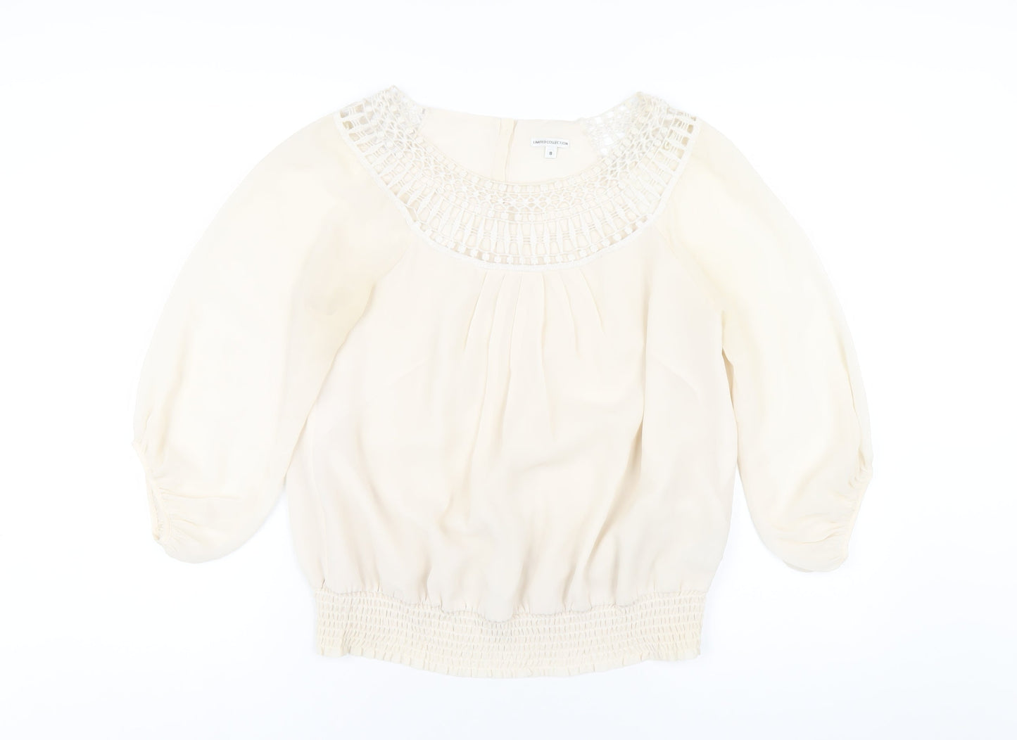 Womens UK Size 8 Marks and Spencer Ivory Basic T-Shirt