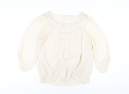 Womens UK Size 8 Marks and Spencer Ivory Basic T-Shirt