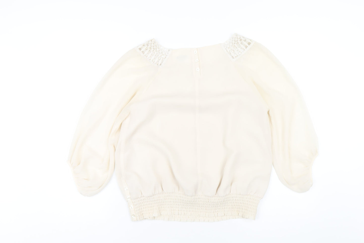 Womens UK Size 8 Marks and Spencer Ivory Basic T-Shirt